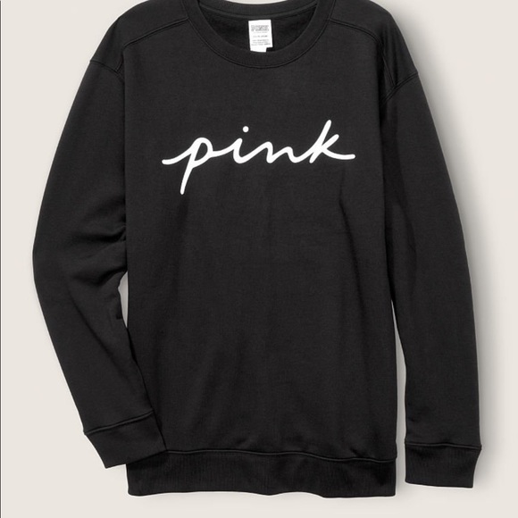 victoria secret PINK EVERYDAY LOUNGE CAMPUS CREW and legging black script XL - Picture 4 of 9